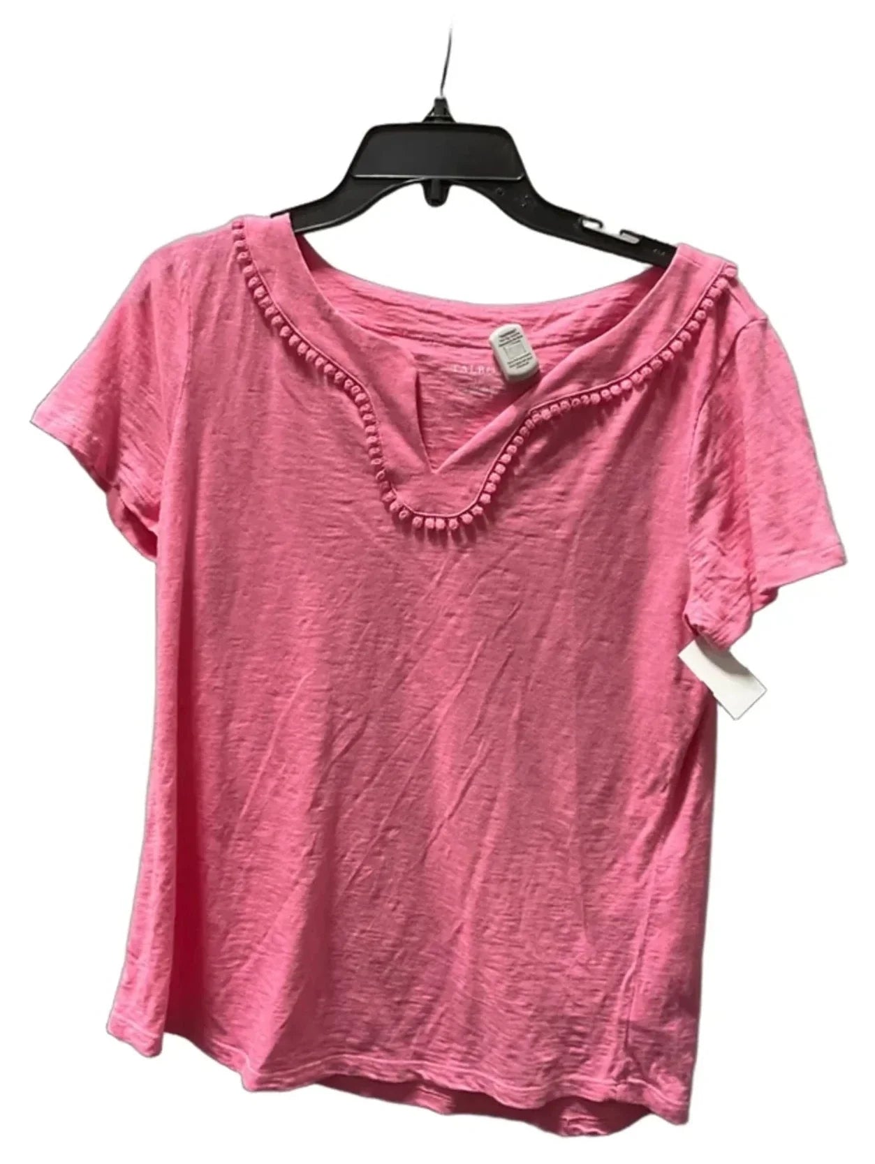 Top Short Sleeve Basic By Talbots In Pink, Size: M