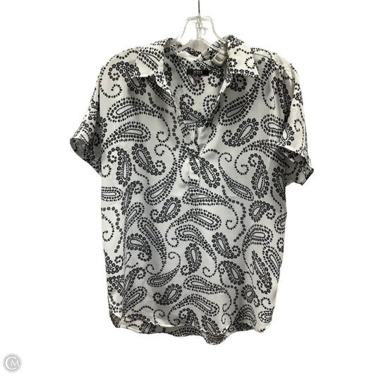 Top Short Sleeve By Not Your Daughters Jeans In White & Yellow, Size: S