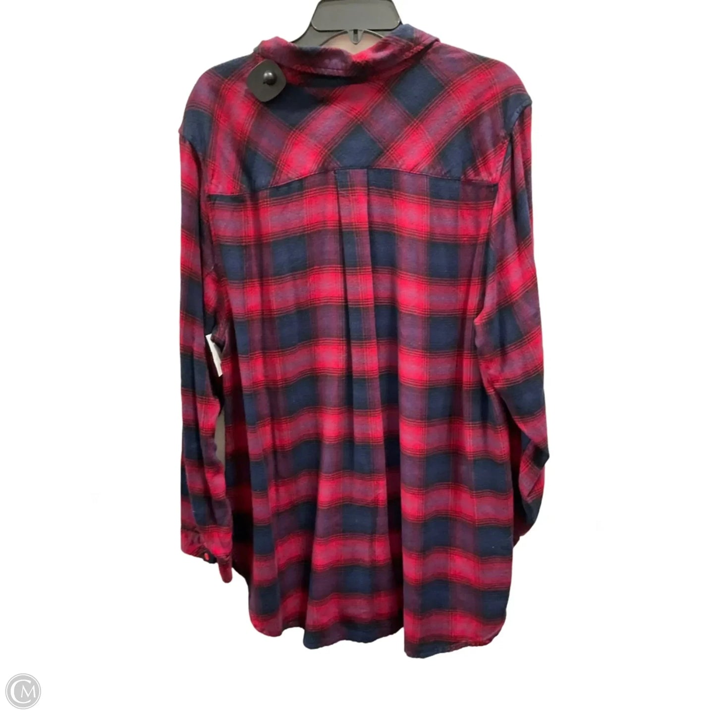 Blouse Long Sleeve By Torrid In Plaid Pattern, Size: 1x