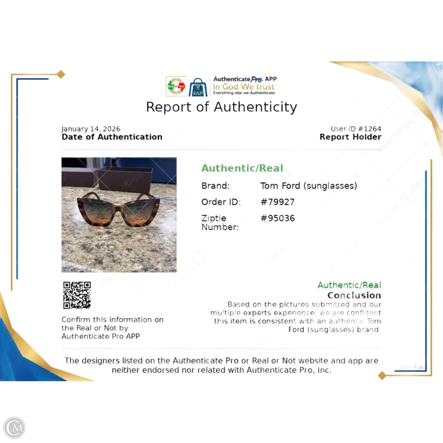 Sunglasses Luxury Designer By Tom Ford