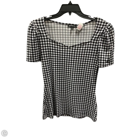 Top Short Sleeve By Express In Black & White, Size: M