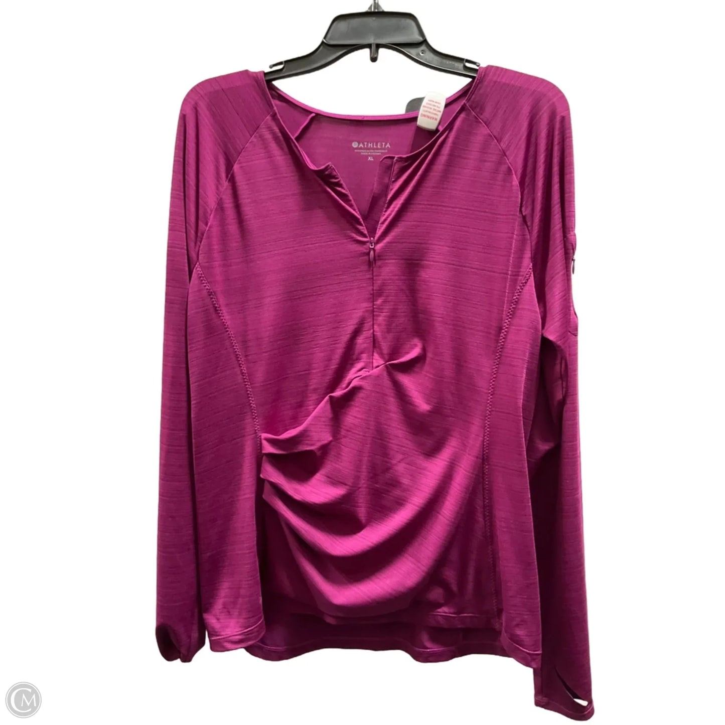 Athletic Top Long Sleeve Collar By Athleta In Pink, Size: Xl