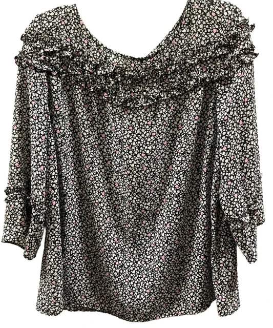 Top Long Sleeve By Talbots In Floral Print, Size: Xl