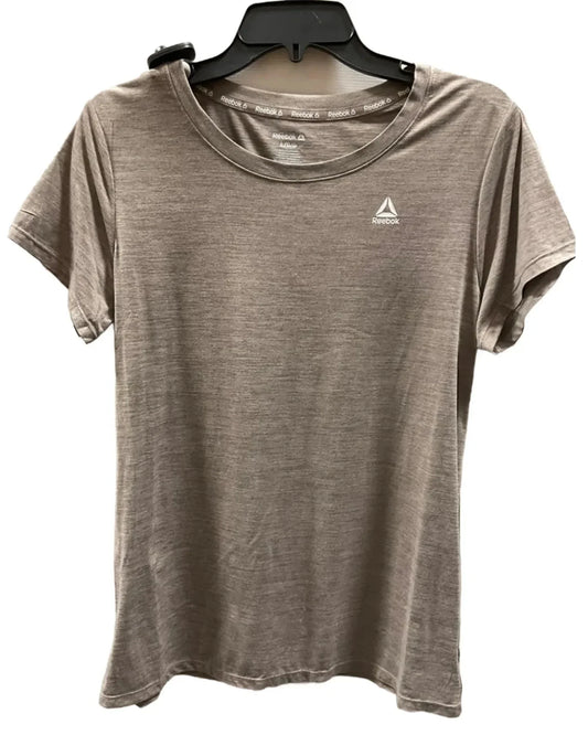 Athletic Top Short Sleeve By Reebok In Beige, Size: L