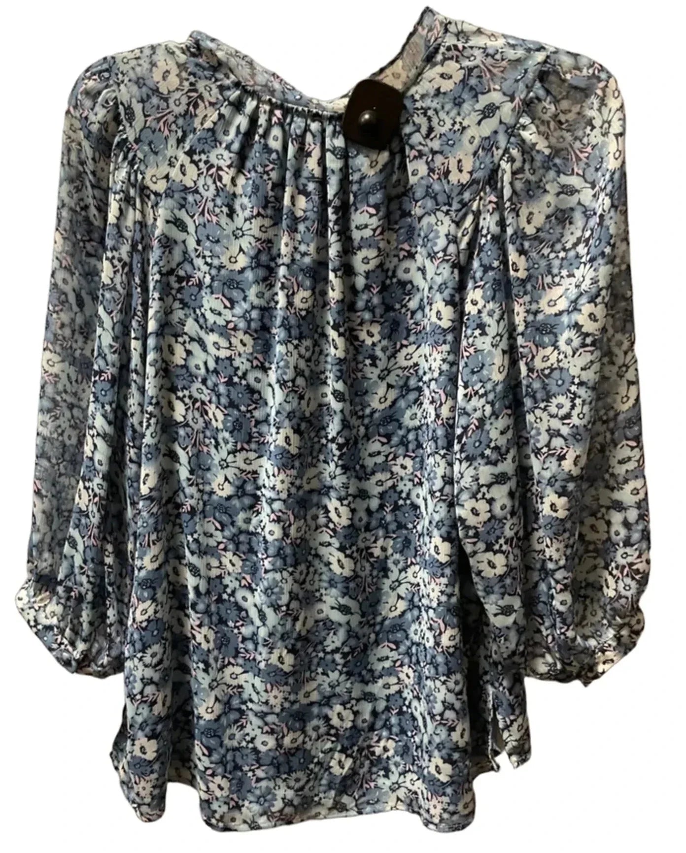 Top 3/4 Sleeve By Vince Camuto In Blue, Size: Lp