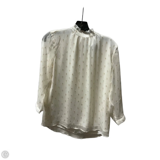 Top 3/4 Sleeve By Ann Taylor In Cream, Size: Xs