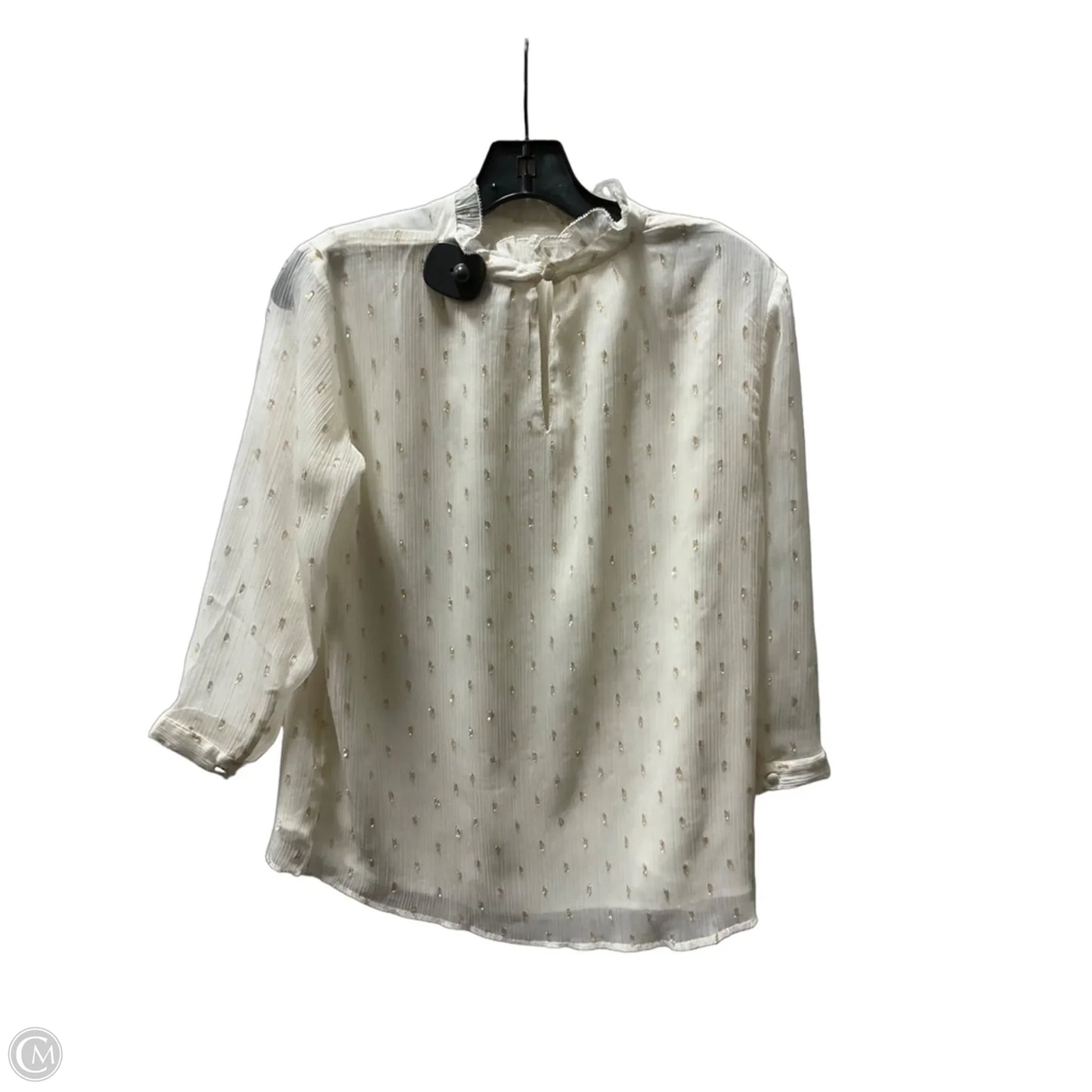 Top 3/4 Sleeve By Ann Taylor In Cream, Size: Xs