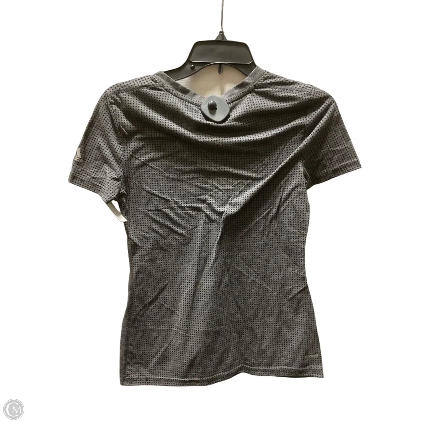 Athletic Top Short Sleeve By Adidas In Grey, Size: M