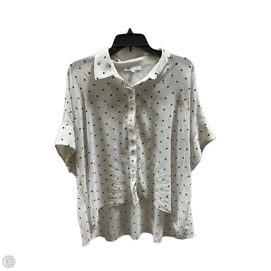 Blouse Short Sleeve By Dr2 In Polkadot Pattern, Size: Xl