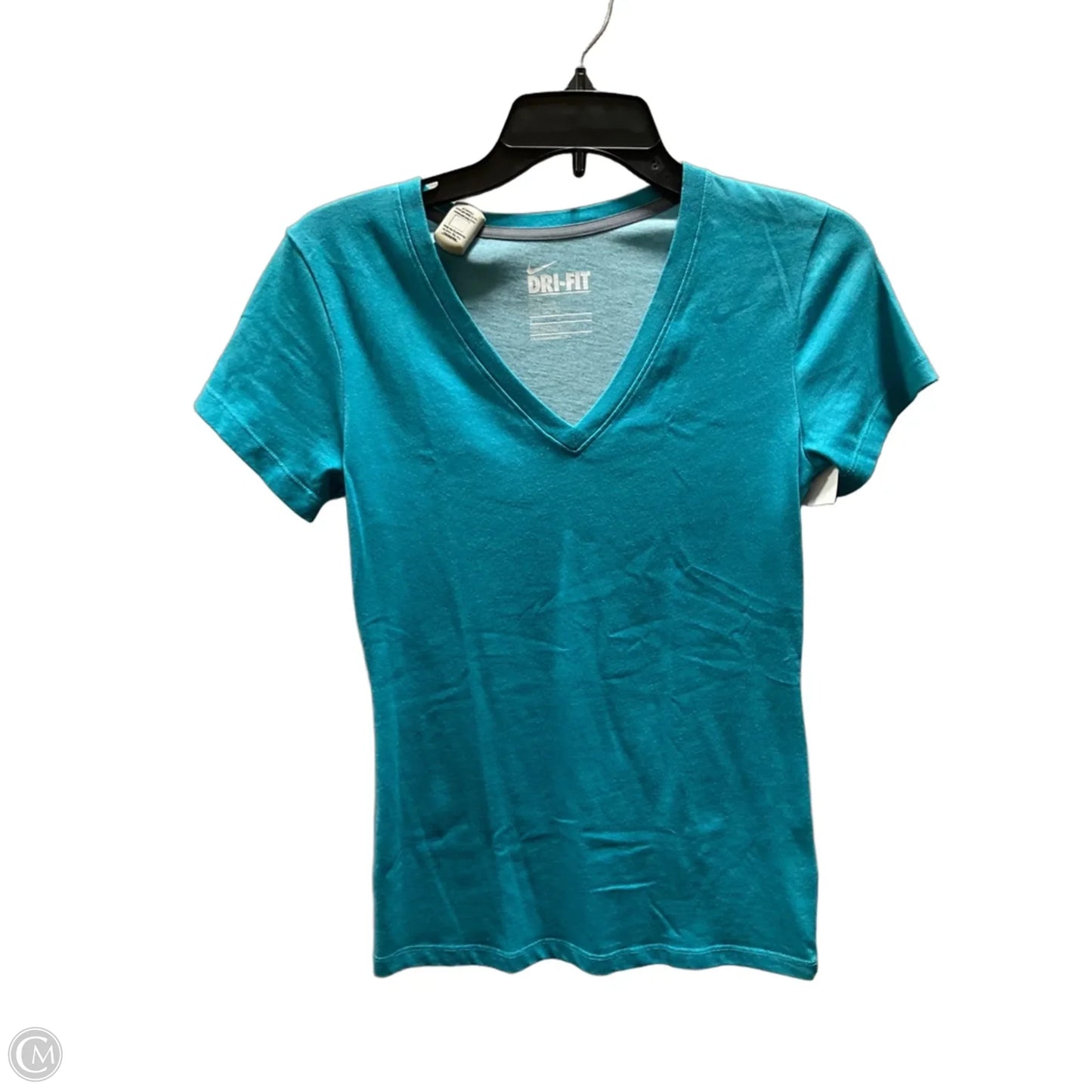 Athletic Top Short Sleeve By Nike In Blue, Size: S