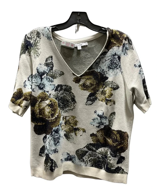 Top Short Sleeve By Chicos In Floral Print, Size: L