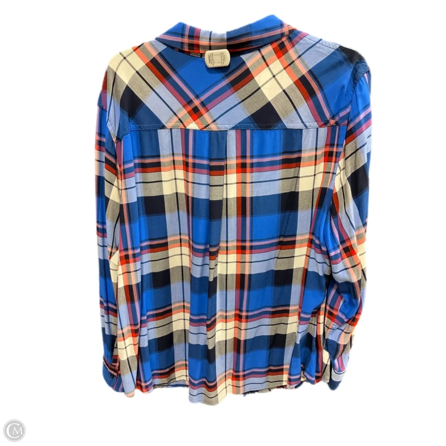 Blouse Long Sleeve By Ava & Viv In Plaid Pattern, Size: 2x