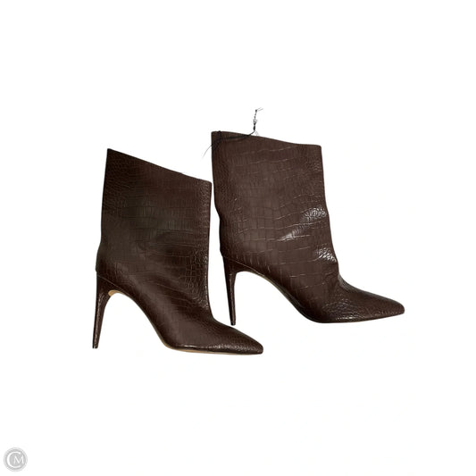 Boots Ankle Heels By Express In Maroon, Size: 7