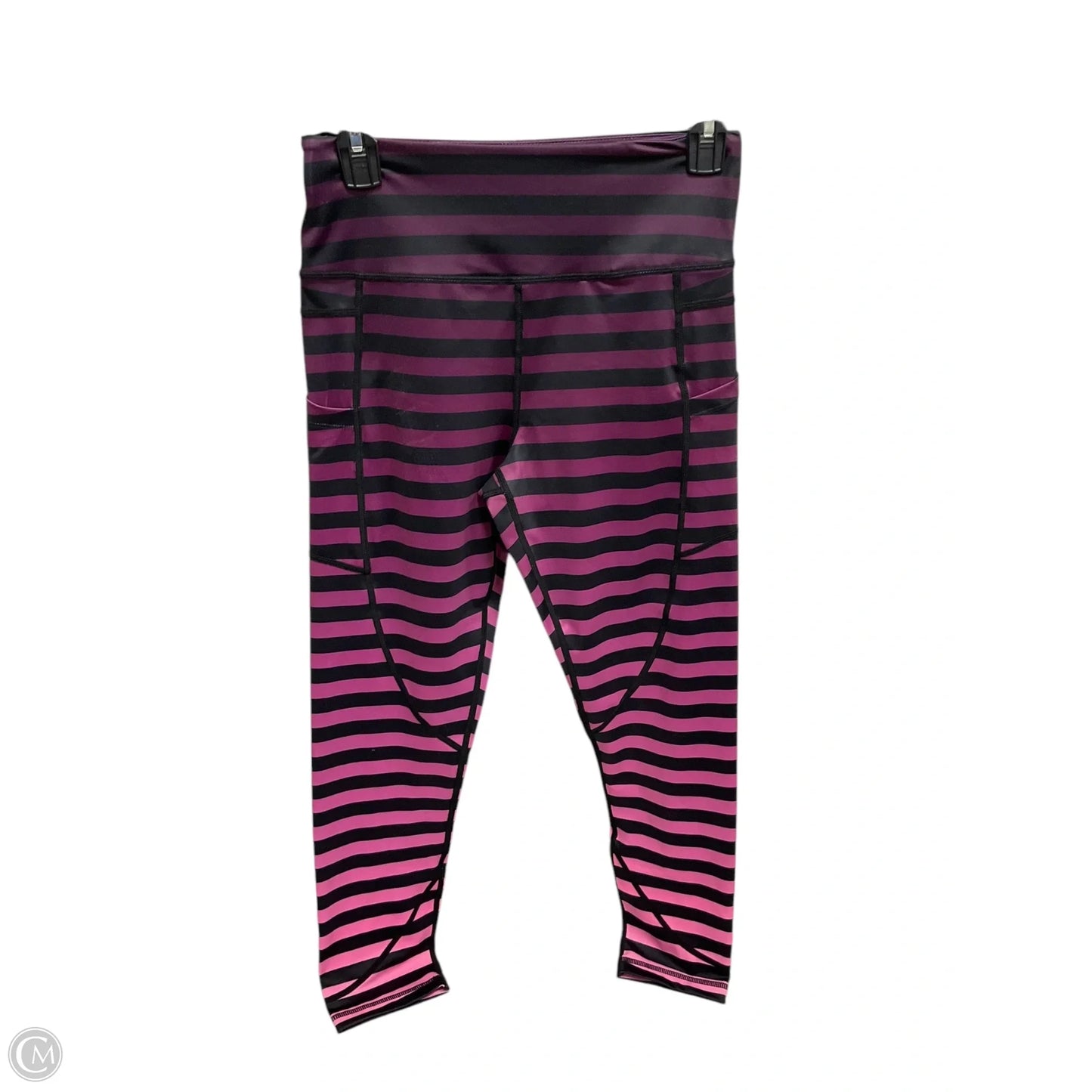 Athletic Leggings By Zyia In Striped Pattern, Size: M