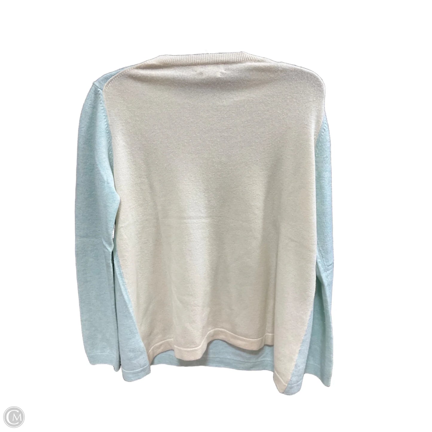Sweater Cashmere By Vineyard Vines In Blue & Cream, Size: L