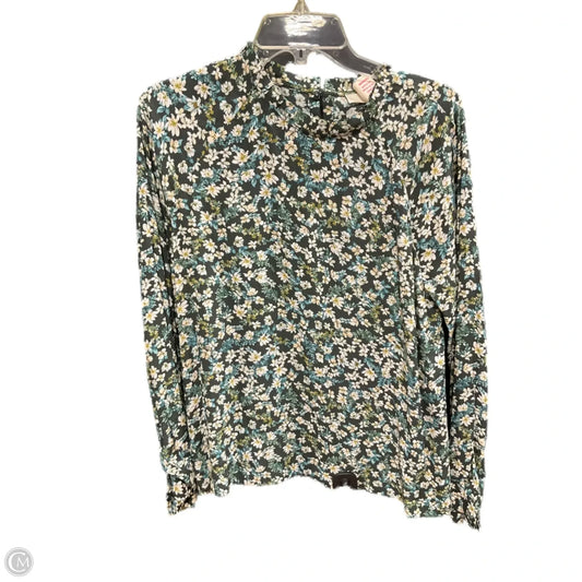 Top Long Sleeve By Loft In Green, Size: M