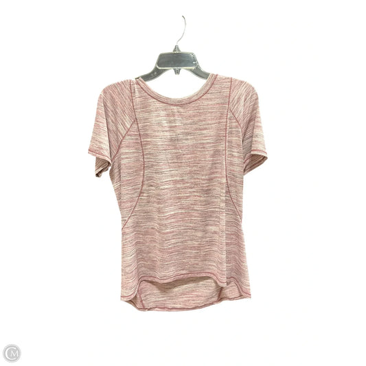 Athletic Top Short Sleeve By Lululemon In Pink, Size: 10