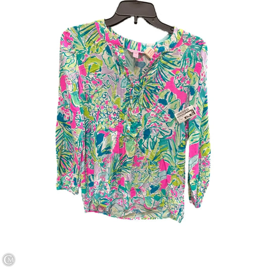 Top Long Sleeve Designer By Lilly Pulitzer In Floral Print, Size: Xxs