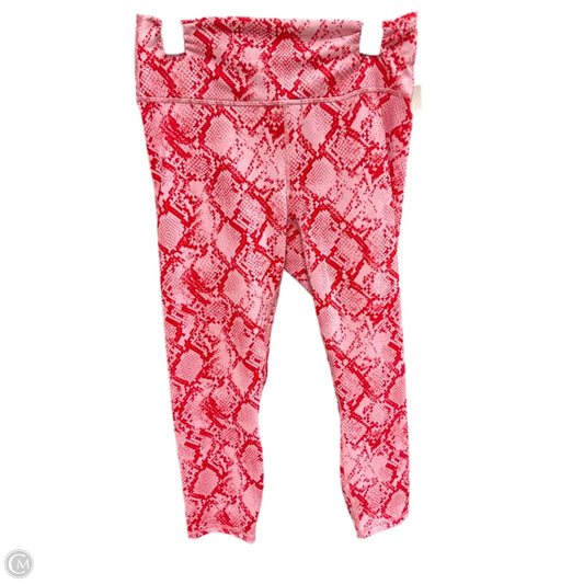 Athletic Leggings By Fabletics In Pink & Red, Size: L