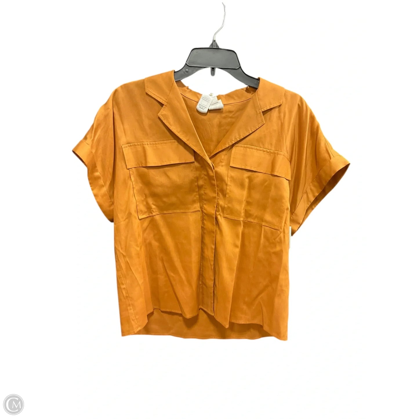 Blouse Short Sleeve By Worthington In Tan, Size: Mp