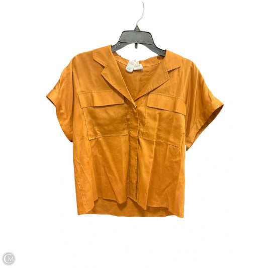 Blouse Short Sleeve By Worthington In Tan, Size: Mp