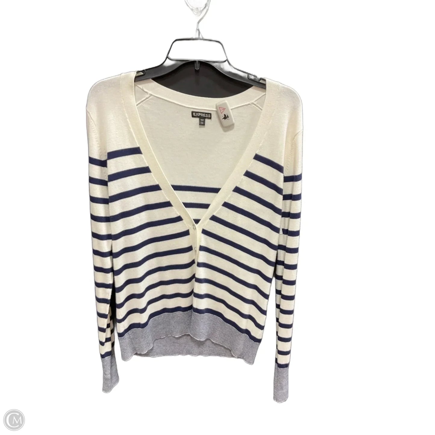 Top Long Sleeve By Express In Striped Pattern, Size: L