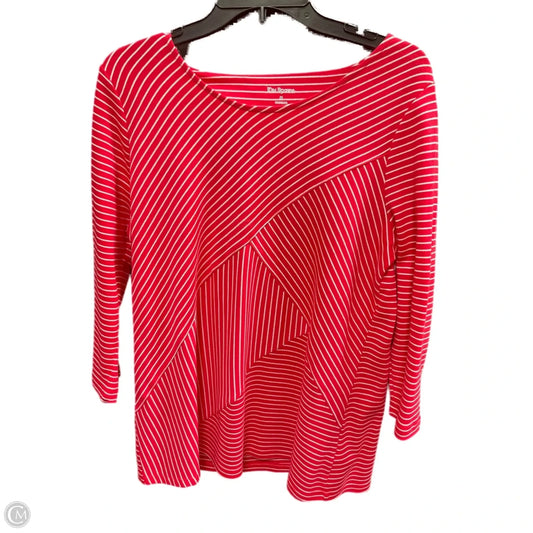 Top Long Sleeve By Kim Rogers In Striped Pattern, Size: M