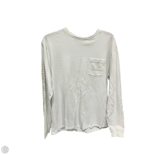 Top Long Sleeve By Vineyard Vines In White, Size: M