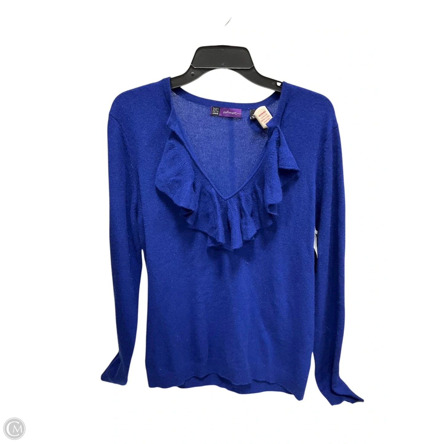 Sweater Cashmere By Saks Fifth Avenue In Blue, Size: Xl