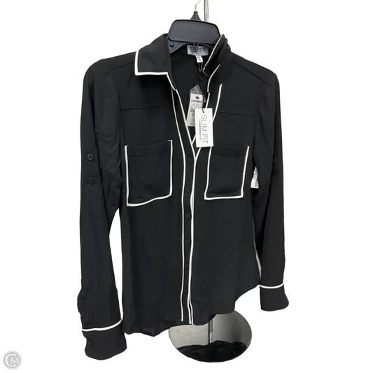 Blouse Long Sleeve By Express In Black, Size: Xs