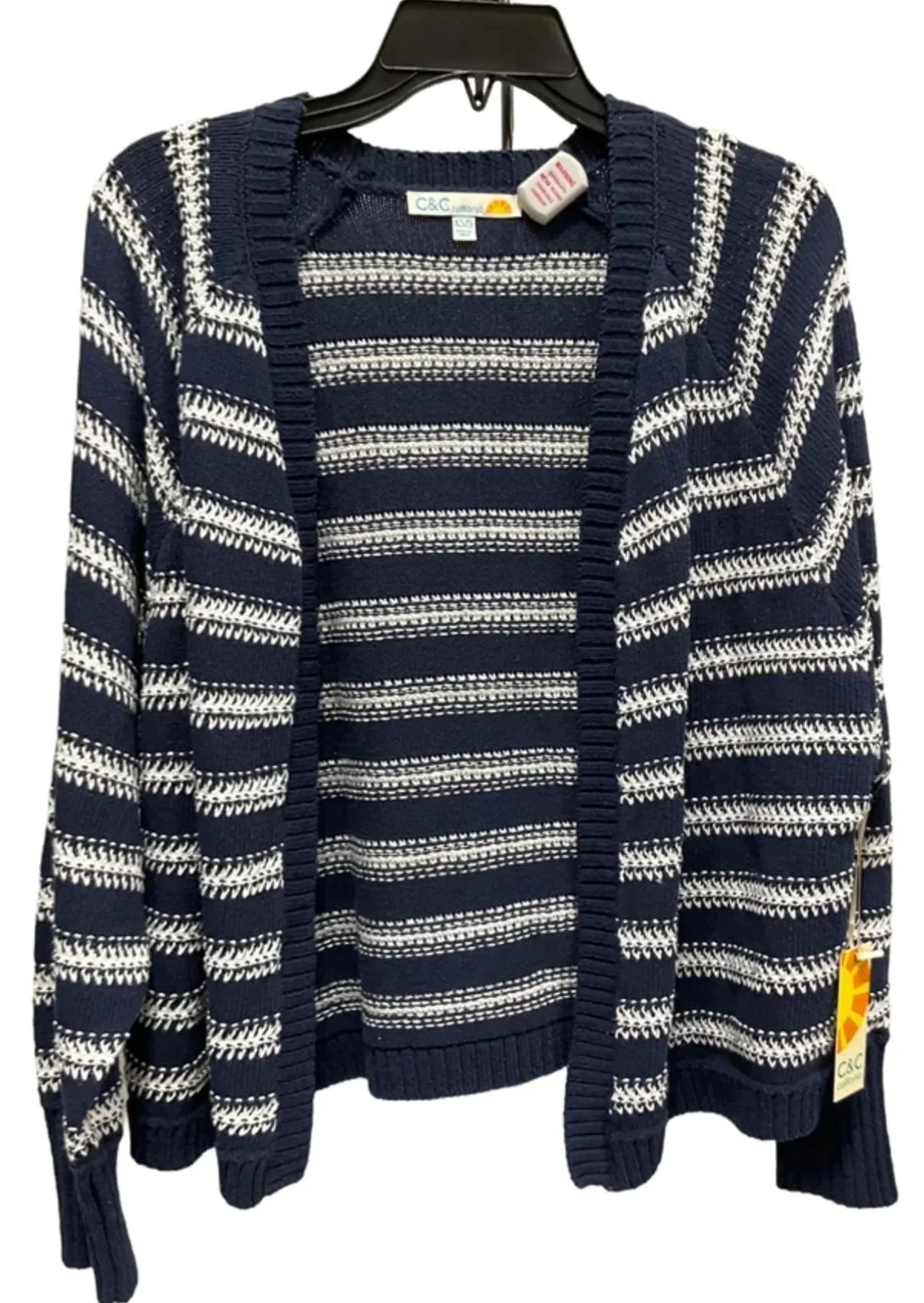 Cardigan By C And C In Blue & White, Size: Xs
