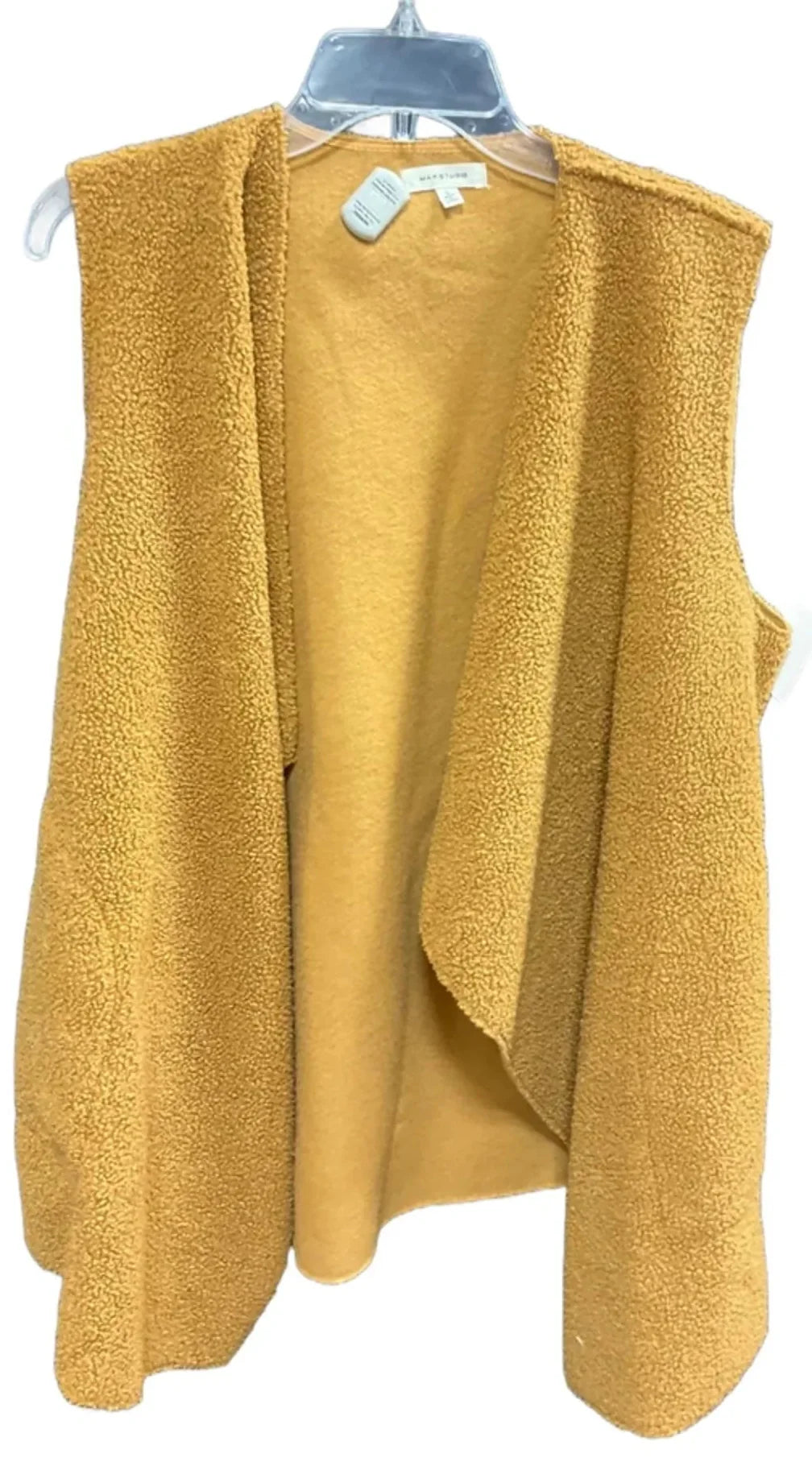 Vest Fleece By Max Studio In Tan, Size: L