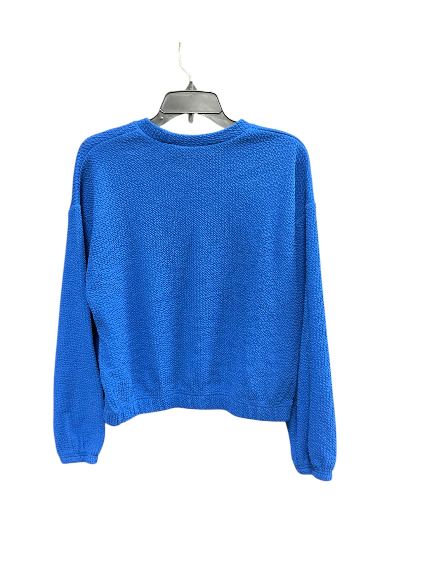 Athletic Top Long Sleeve Crewneck By New Balance In Blue, Size: M