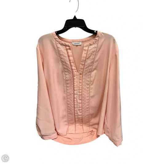 Top Long Sleeve By Calvin Klein In Pink, Size: 3x