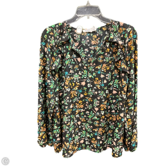 Top Long Sleeve By Bcbgeneration In Black & Green, Size: M