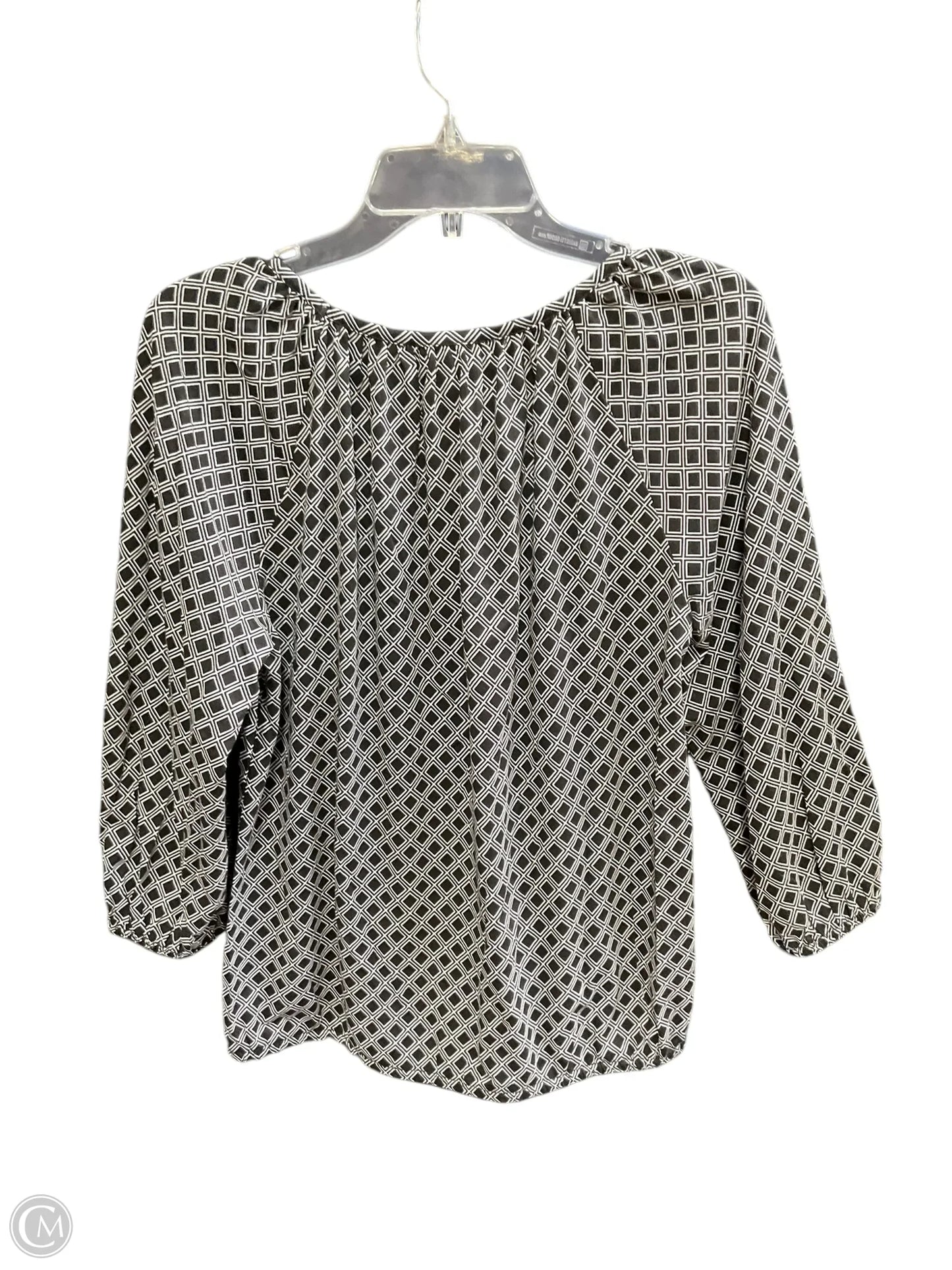 Top Long Sleeve Designer By Michael Kors In Black & White, Size: S
