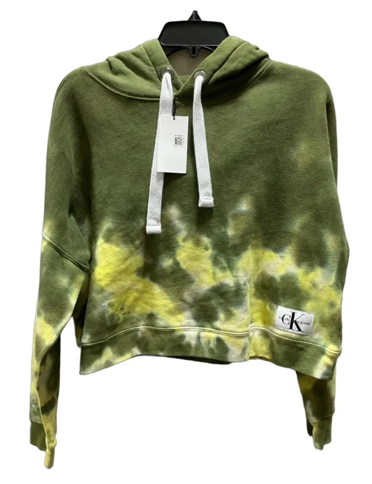 Sweatshirt Hoodie By Calvin Klein In Green, Size: S