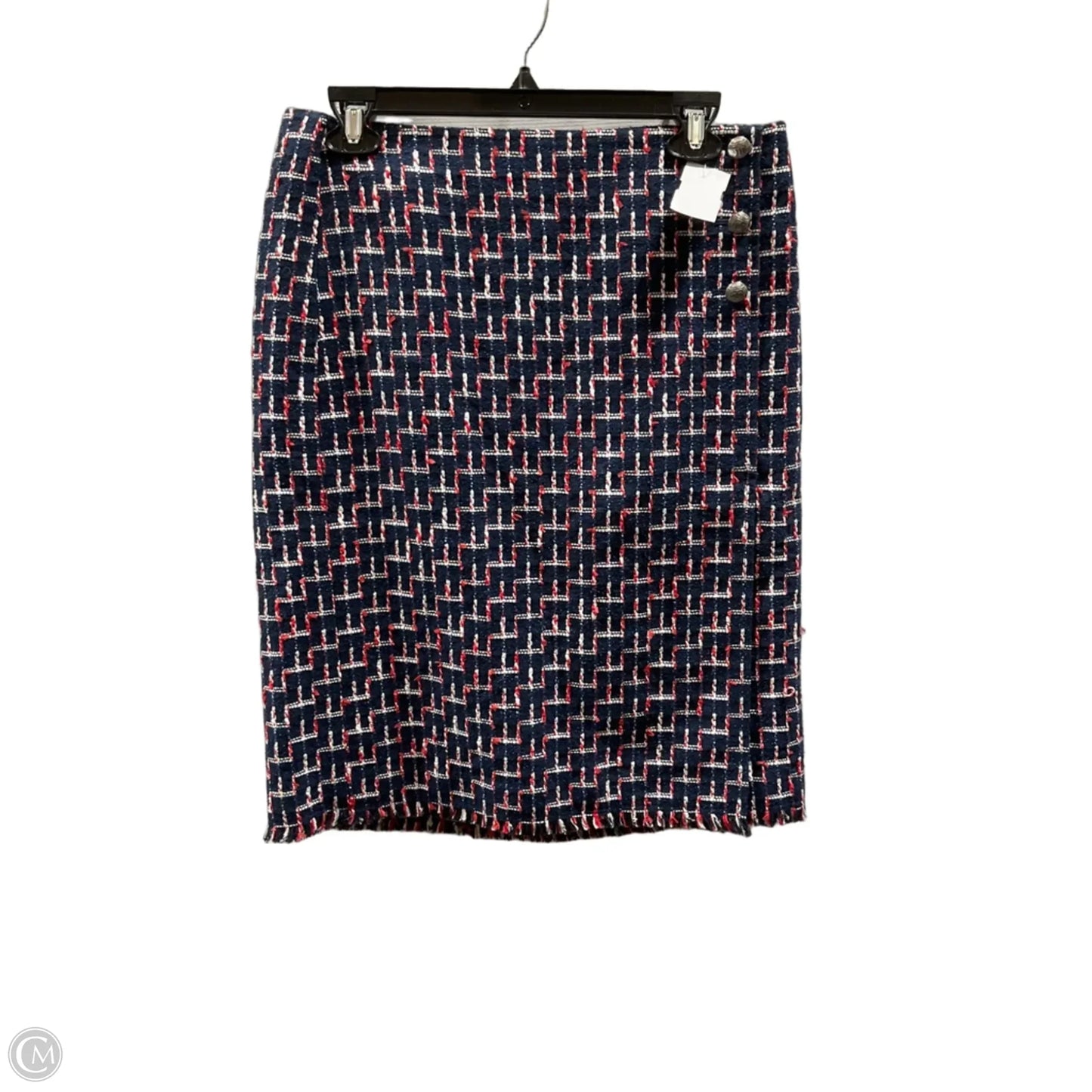 Skirt Midi By Talbots In Blue & Red & White, Size: 8