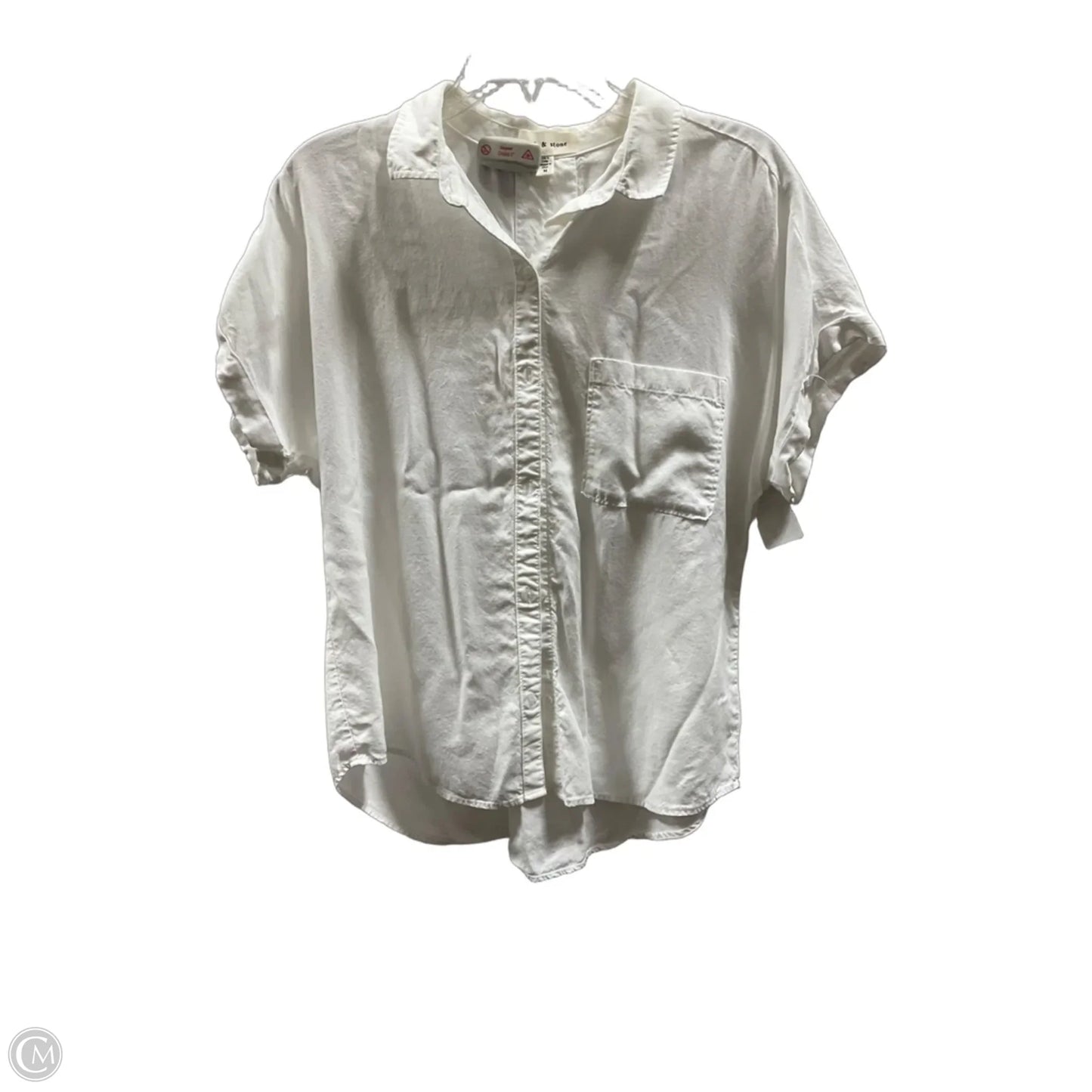 Blouse Short Sleeve By Cloth & Stone In White, Size: M