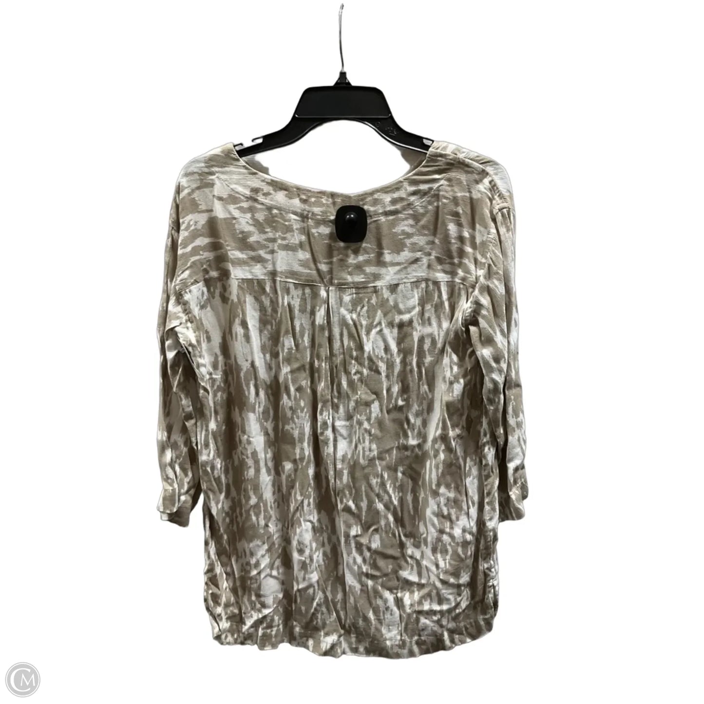 Top 3/4 Sleeve By Pure Jill In Brown & White, Size: S