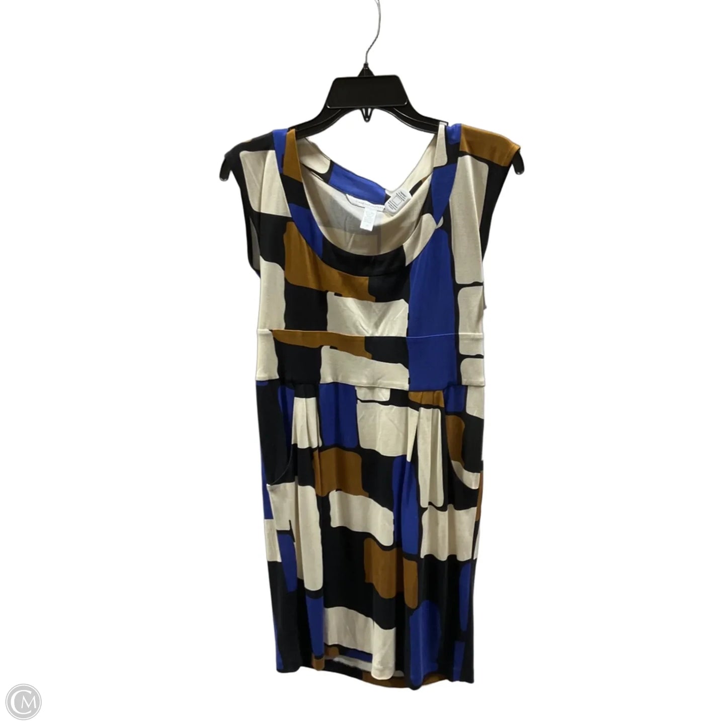 Dress Casual Short By Diane Von Furstenberg In Blue & Cream, Size: 10