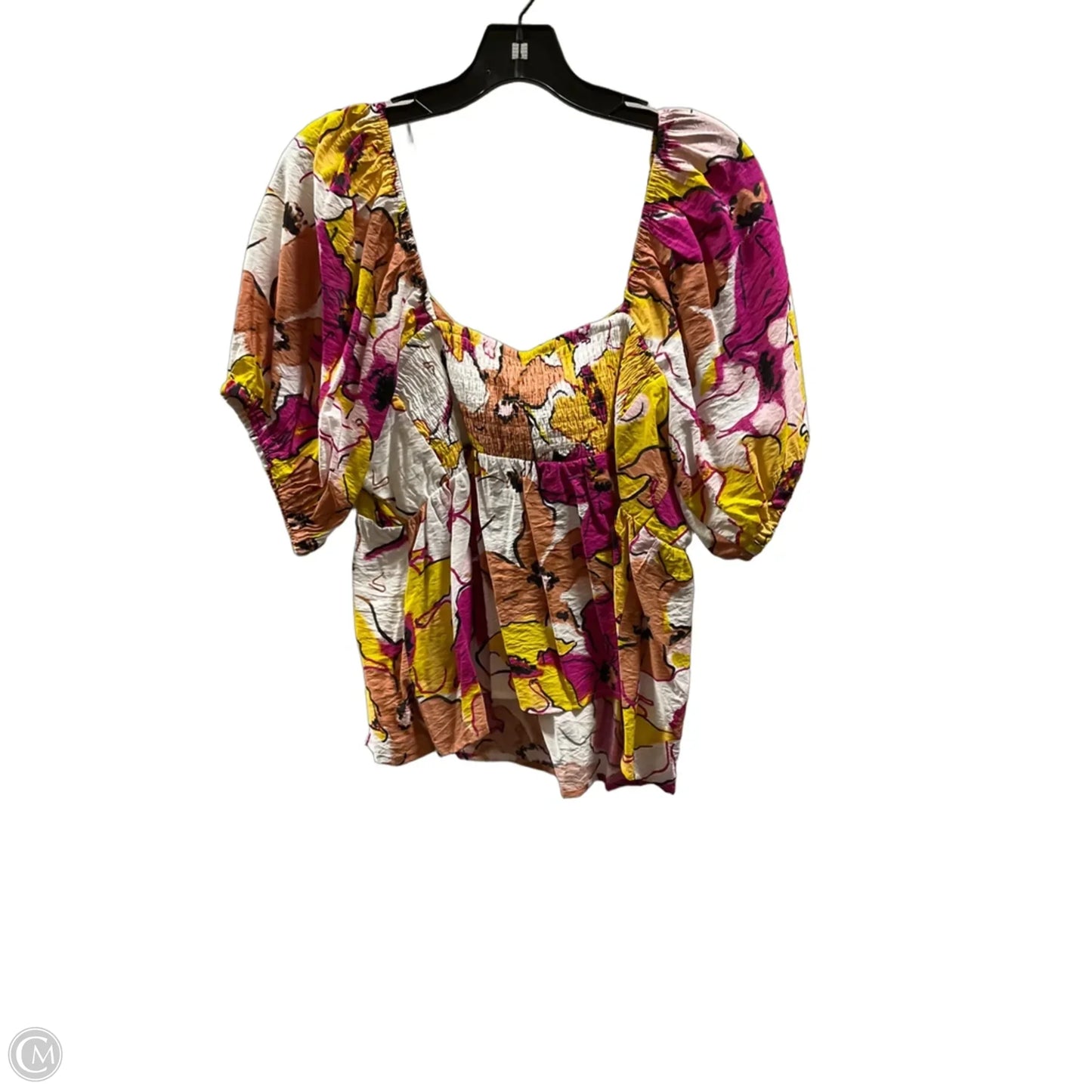 Top Short Sleeve By Nine West In Floral Print, Size: Xxl
