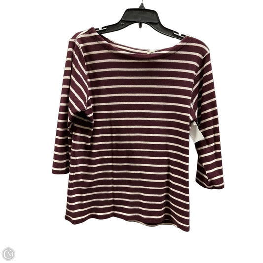 Top 3/4 Sleeve By L.l. Bean In Striped Pattern, Size: L