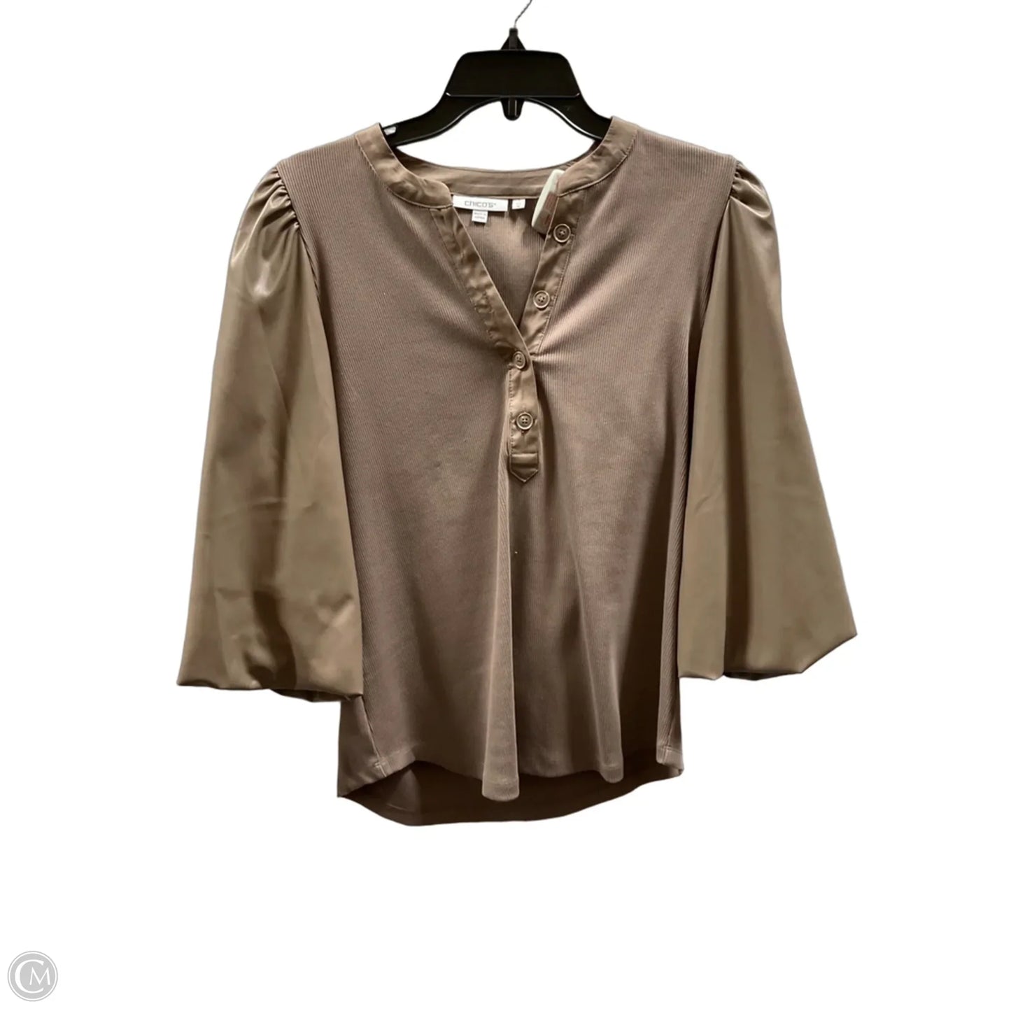 Top 3/4 Sleeve By Chicos In Brown, Size: M