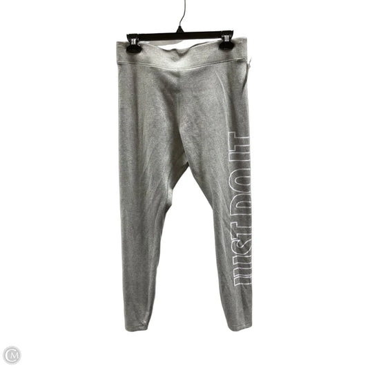 Athletic Leggings By Nike In Grey, Size: L