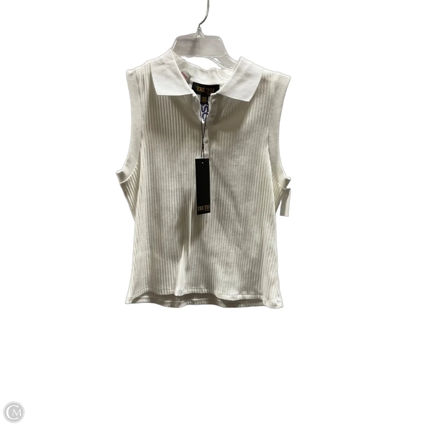 Top Sleeveless By Truth In White, Size: M
