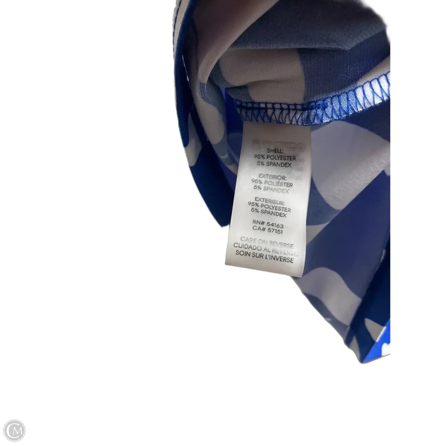 Top Sleeveless By Calvin Klein In Blue & White, Size: S