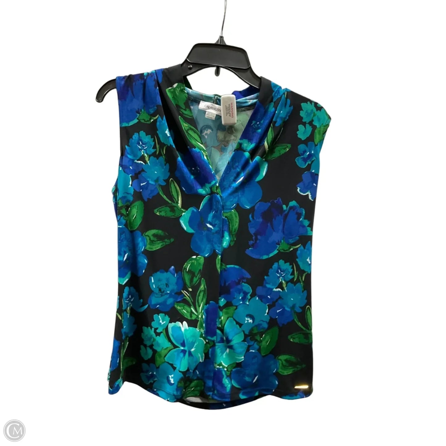 Top Sleeveless By Calvin Klein In Floral Print, Size: S