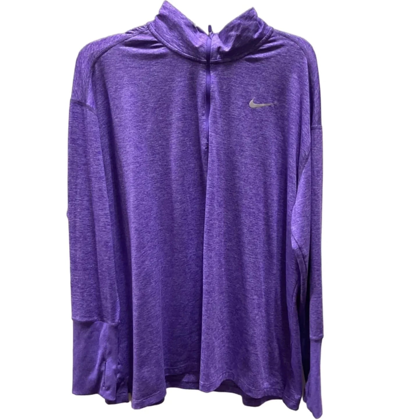 Athletic Top Long Sleeve Collar By Nike In Purple, Size: 2x