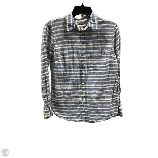 Blouse Long Sleeve By J. Crew In Striped Pattern, Size: S
